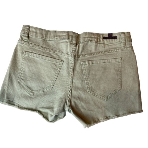 LC Lauren Conrad Womens Cut Off Jeans Shorts Stretch Mid Rise Green Size 4 - Picture 2 of 8